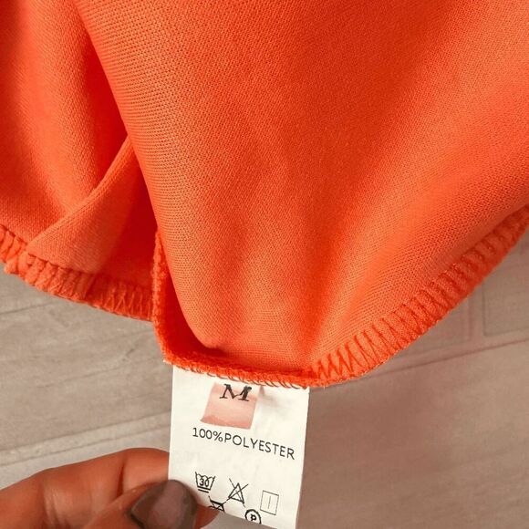 One-Shoulder Jumpsuit Pants Romper Sleeveless Orange Medium Disco Party Hippie - Picture 4 of 8